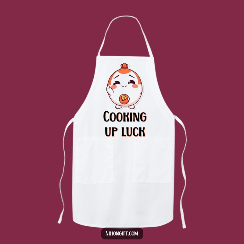 Funny! Chef Daruma Doll Coin Apron: Cook Up Luck & Laughs in the Kitchen