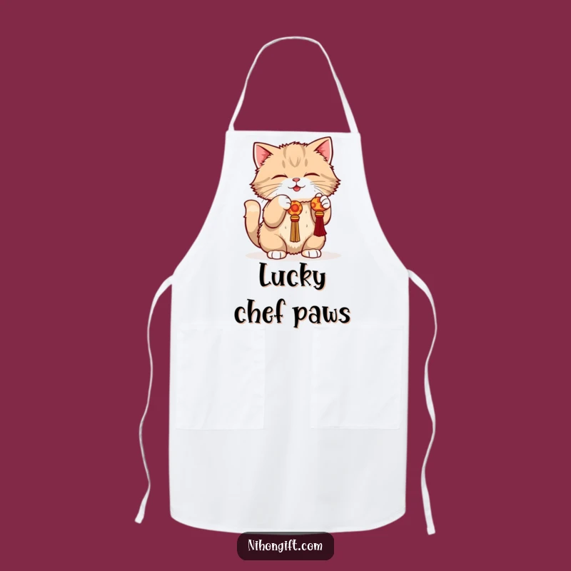 Funny Cat Lucky Charm Apron: Playful Cooking Fun