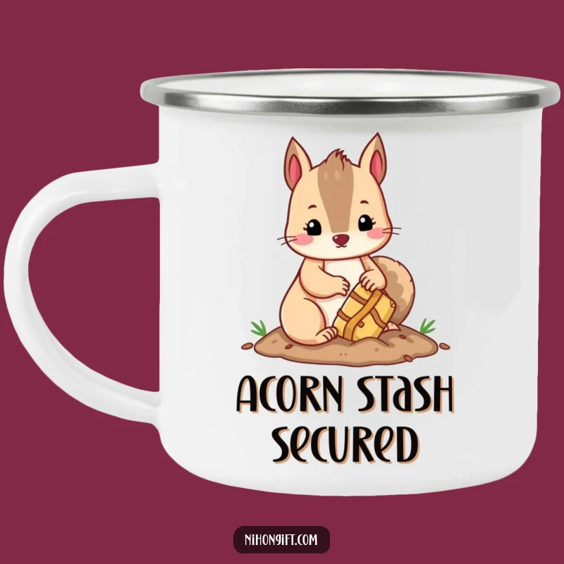 Funny Kawaii Squirrel Camp Mug: Humorous Sipping for Outdoor Hoarders