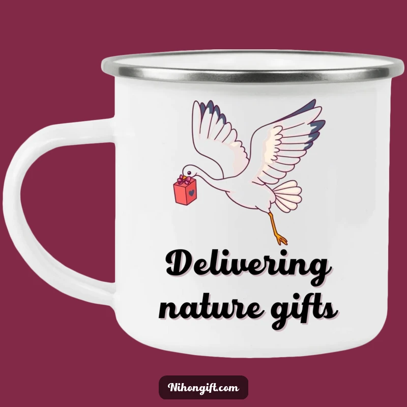 Funny Kawaii Crane Gift Camping Mug: Carry Blessings on Your Adventures!
