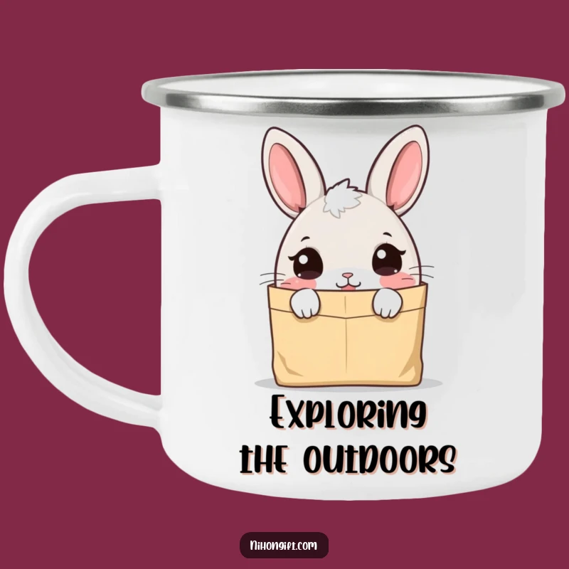 Durable Funny Bunny Camping Mug - Adventure Ready Curiosity