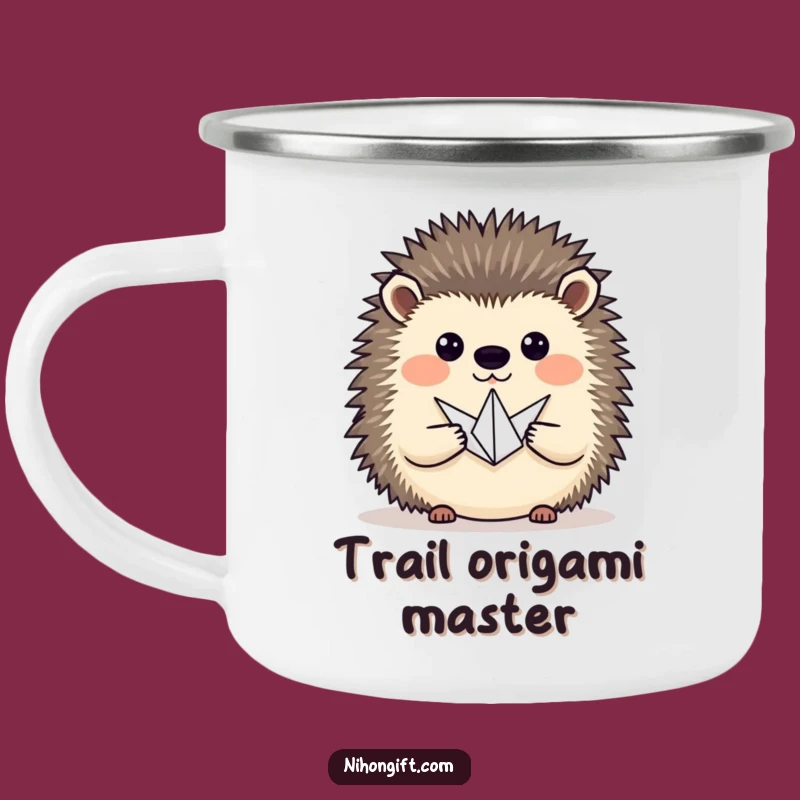 Funny Hedgehog Crane Camping Mug: Adventure Ready Artistic Gift