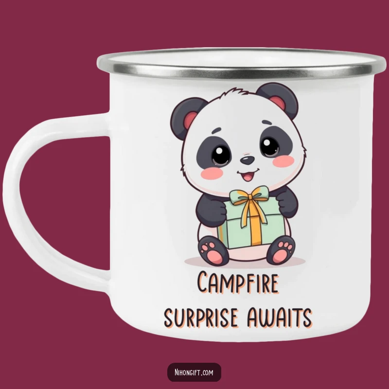 Funny Panda Camping Mug - Kawaii Bear Happily Presents a Gift