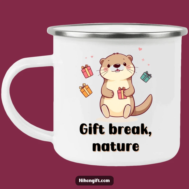 Funny Kawaii Otter Juggling Gifts Camping Mug: Outdoor Fun & Hilarious Style