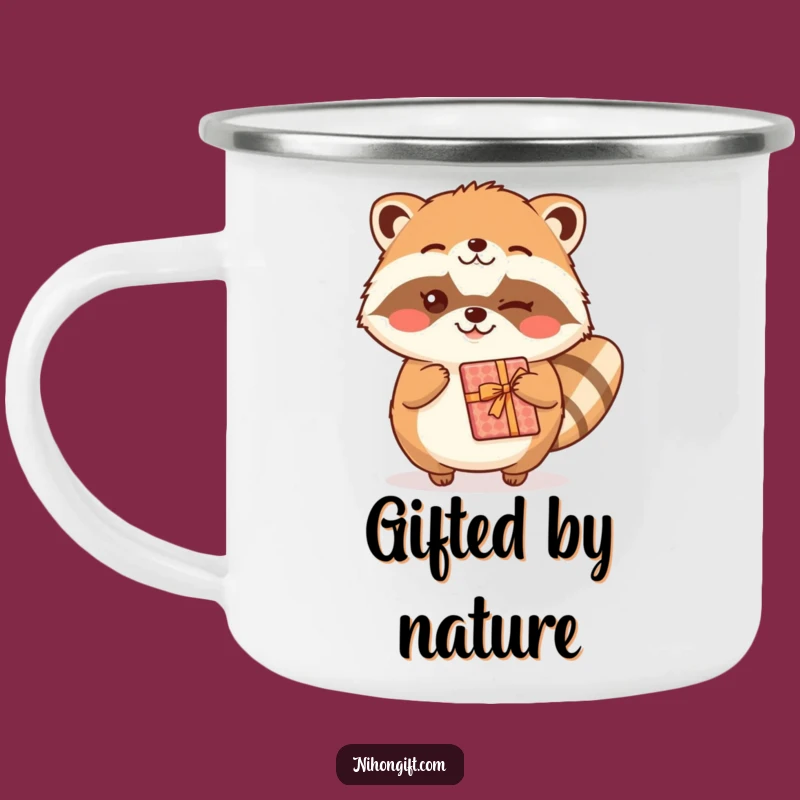 Durable Funny Kawaii Tanuki Camping Mug: Cheerful Gift for Adventures