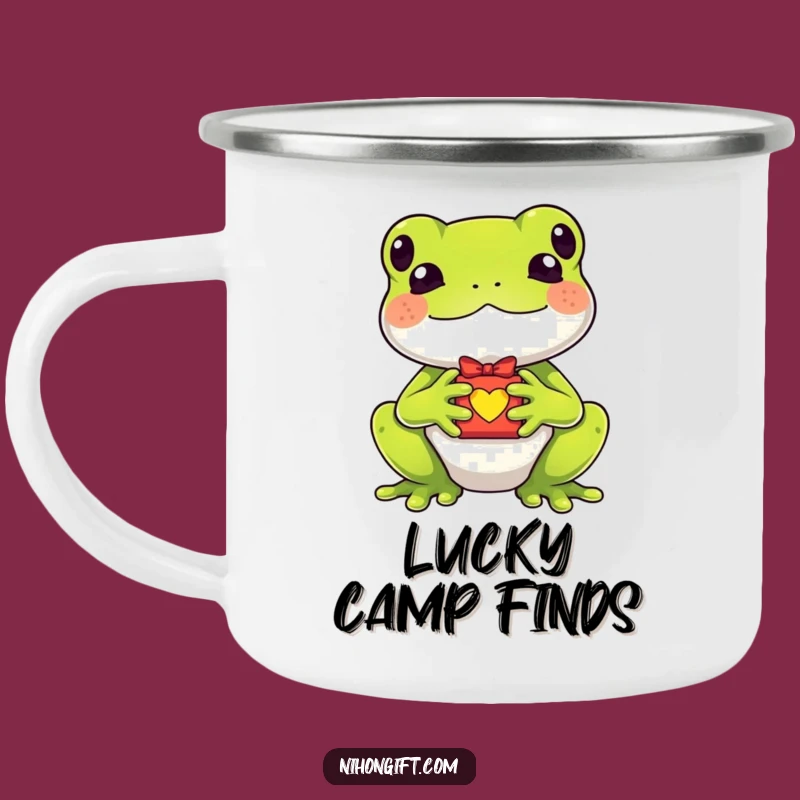 Funny Kawaii Frog Lucky Charm Camping Mug - Outdoor Luck Companion