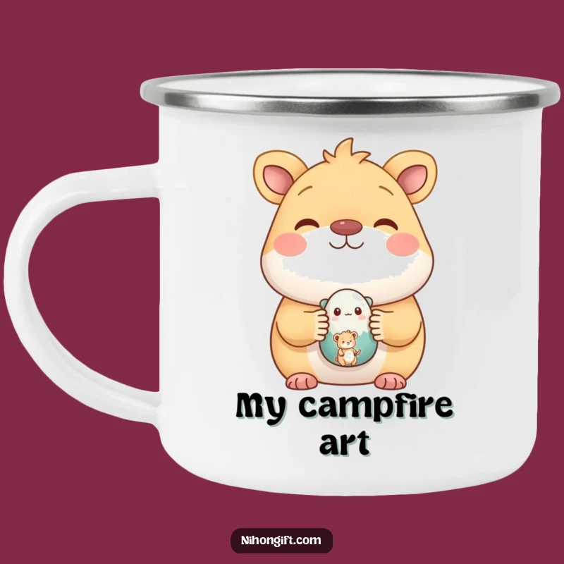 Funny Animal Ceramic Artist Camping Mug - Trailside Creativity!
