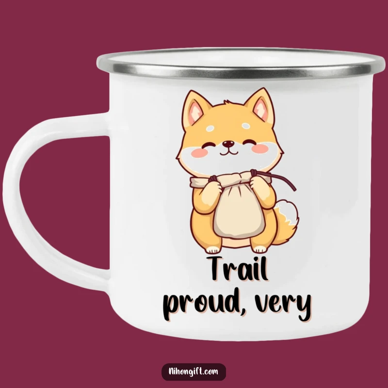 Durable Funny Shiba Inu Camping Mug - Adventure Ready Cheer