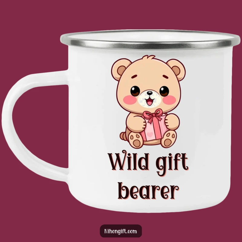 Funny Kawaii Bear Camping Mug: Durable & Cute, Perfect Outdoor Gift