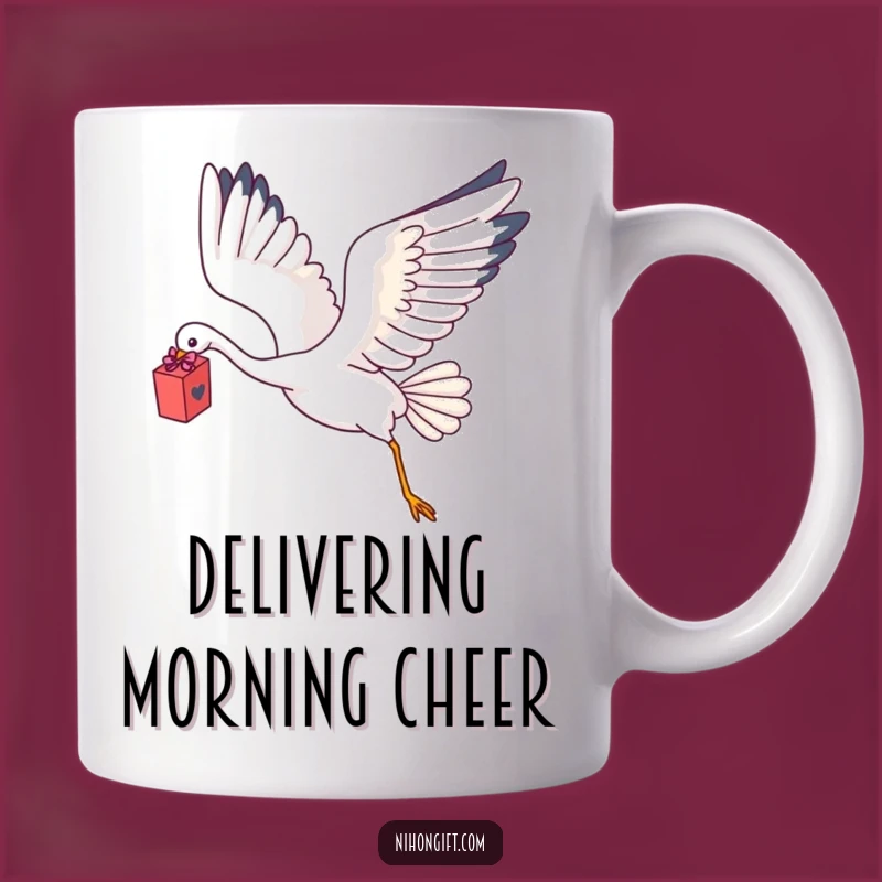 Funny Kawaii Crane Gift Mug: Delivering Joyful Wishes with Every Sip!