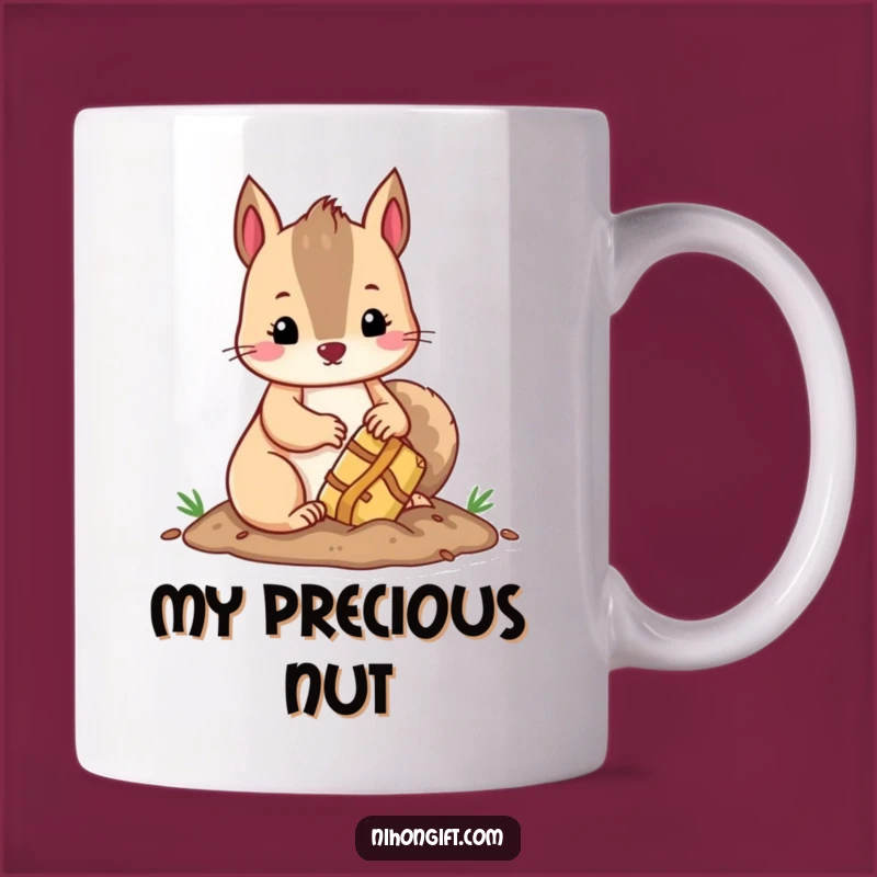 Funny Kawaii Squirrel Treasure Mug: A Humorous Gift for Hoarders & Lovers