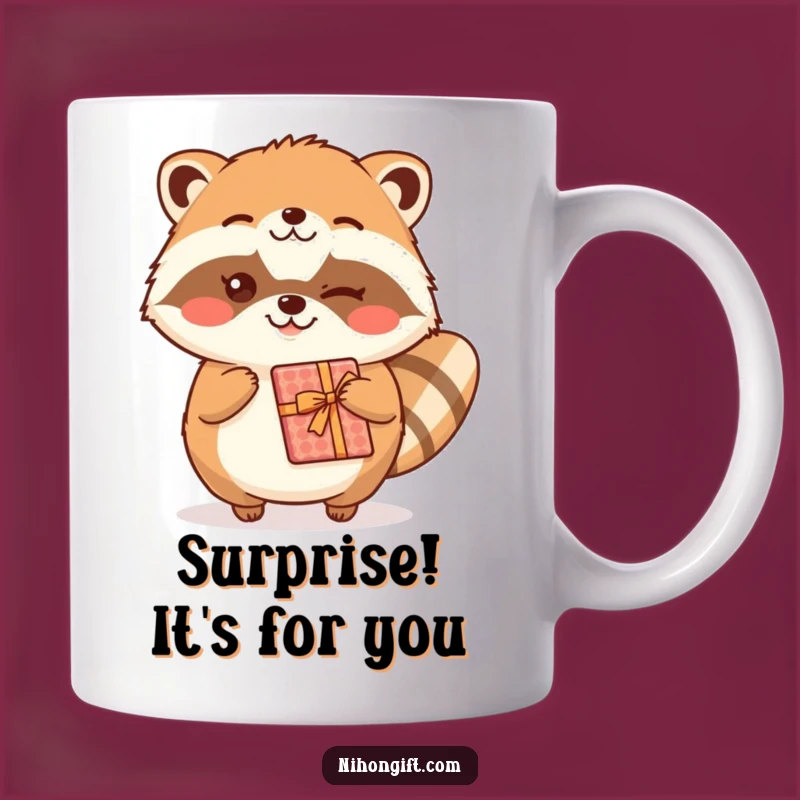 Funny Kawaii Tanuki Gift Mug: A Cheerful Wink for a Perfect Present