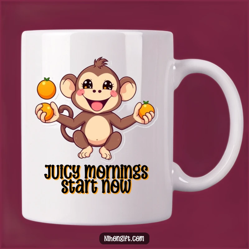 Funny Kawaii Monkey Juggling Mug: Add Mischief and Fun to Your Morning!