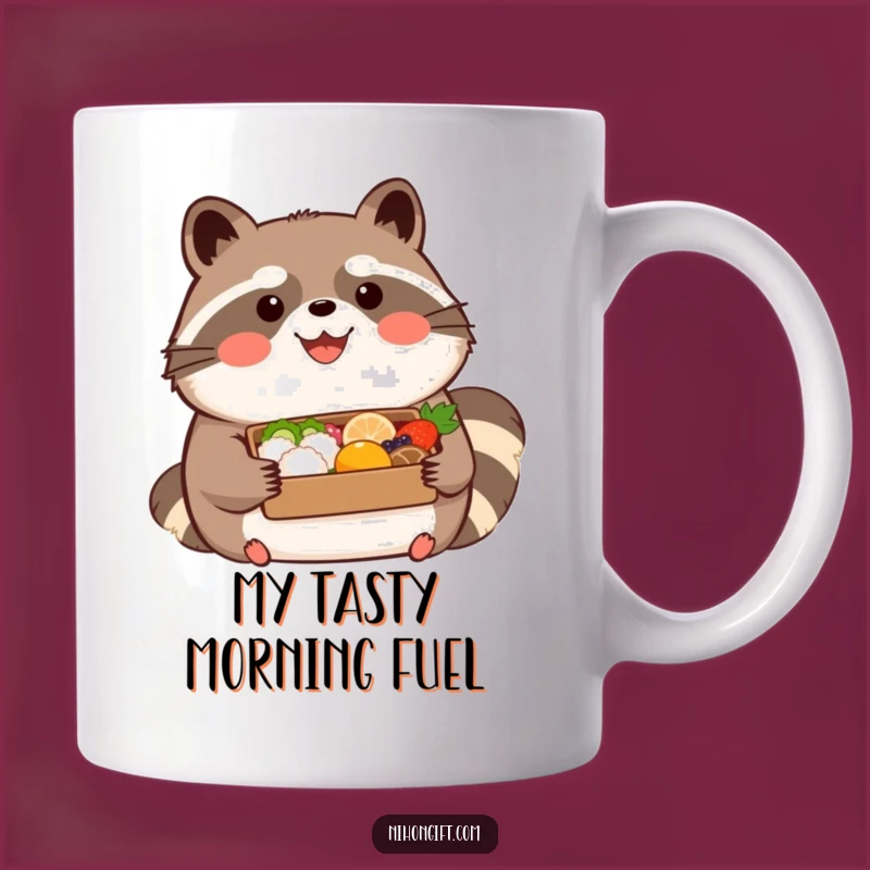Funny Tanuki Bento Mug - Happy Kawaii Character, Perfect Foodie Gift Idea