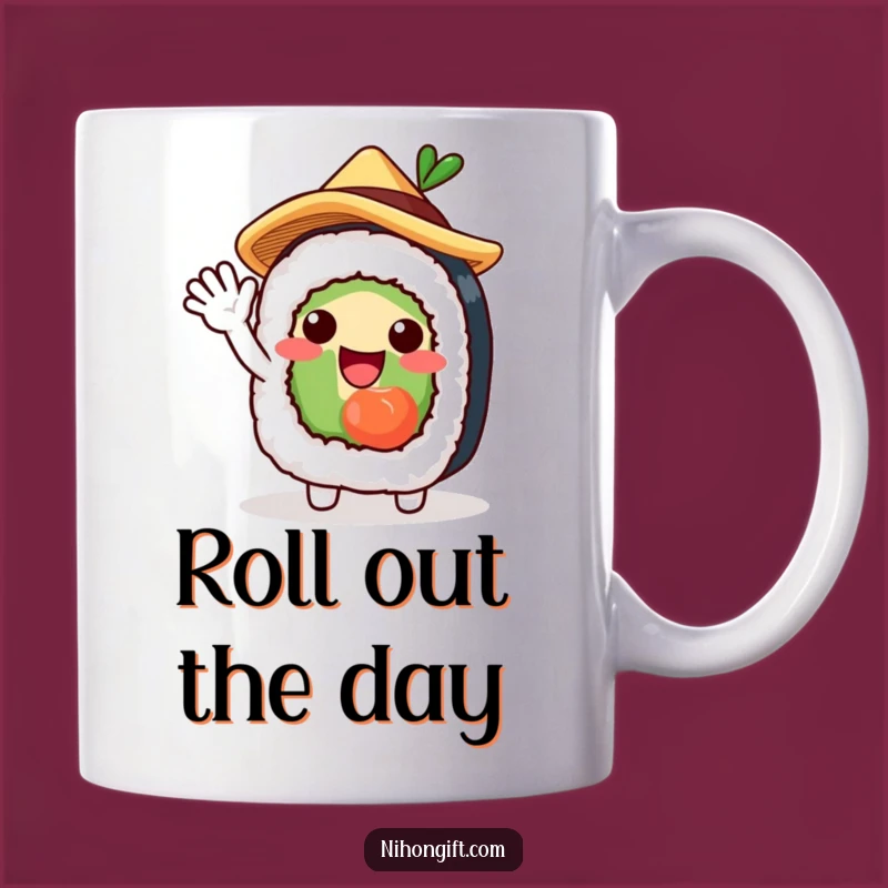 Funny Sushi Roll Mug, Start Your Day with a Japanese Food Wave