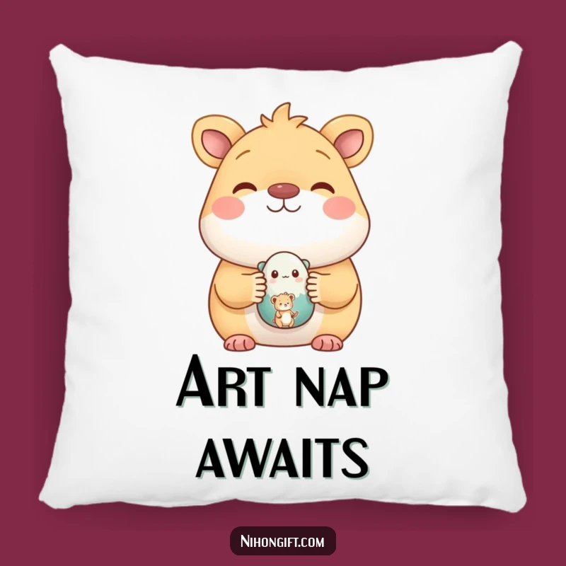 Funny Animal Ceramic Artist Pillow - Cozy & Hilarious Accent!