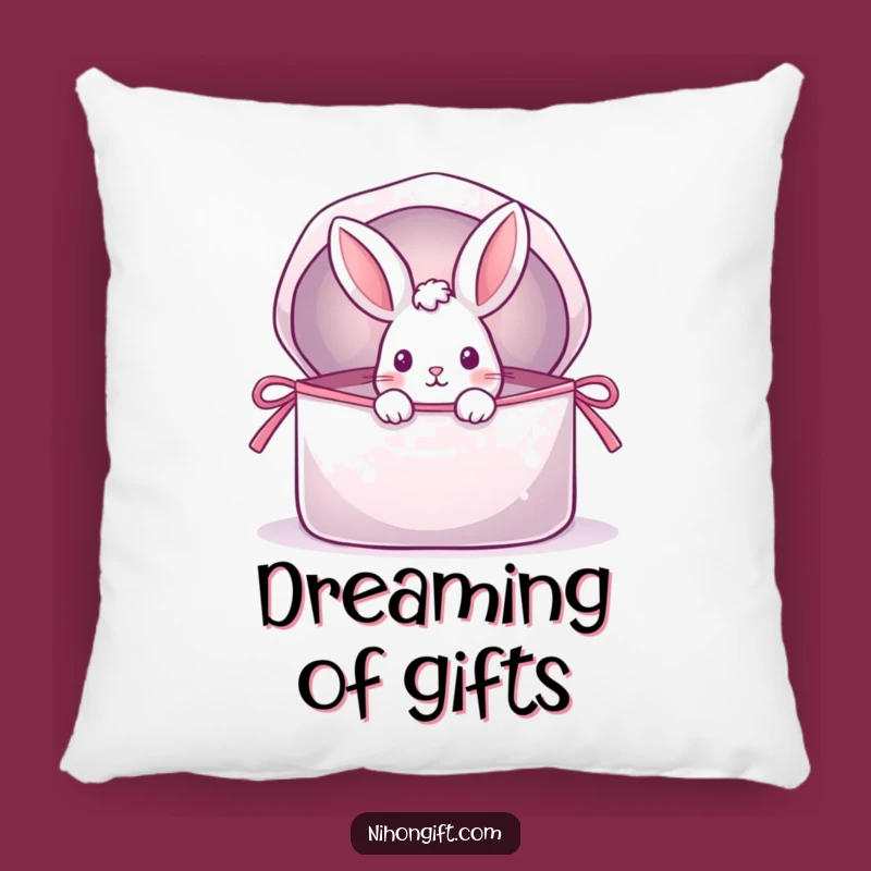 Cozy Funny Rabbit Pillow: Playful Surprise from a Shimmering Gift Bag