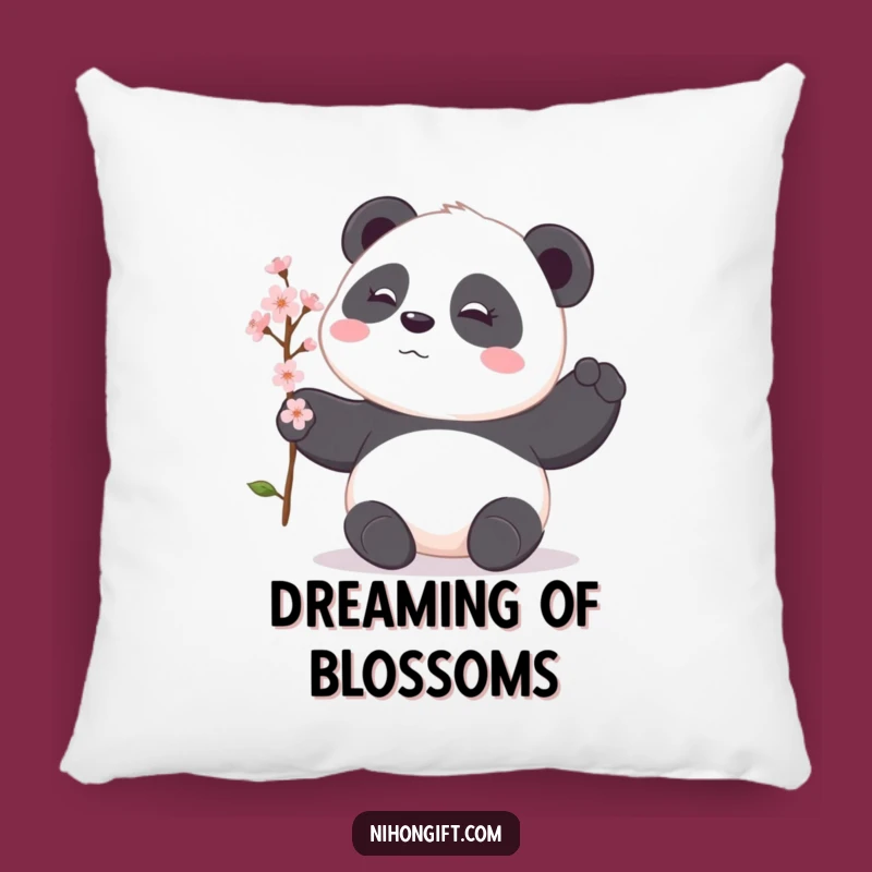 Funny Panda Pillow: Shy Offering, Cherry Blossom Gift, Perfect Cozy Funny Gift