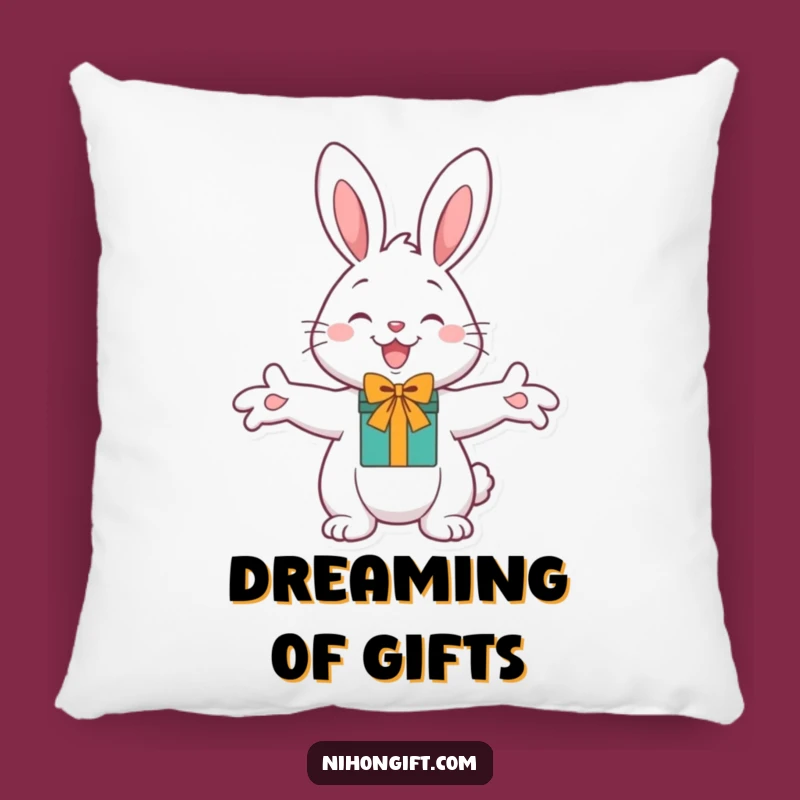 Funny Cheerful Bunny Gift Pillow: Snuggle with Humorous Generosity