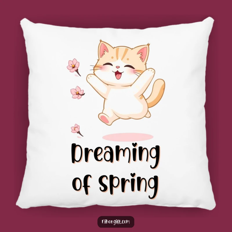 Funny Fluffy Cat Blossom Pillow, Cozy Joyful Cushion Gift for Cat Aficionados