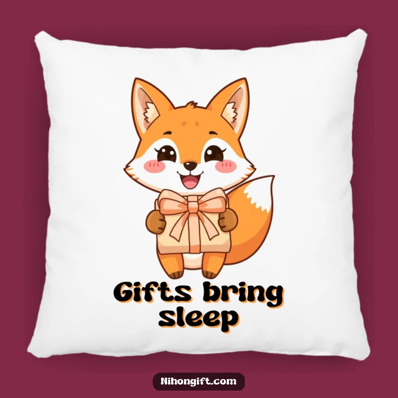 Funny Fox Pillow: Cheerful Grin, Gift Presenter, Perfect Cozy Funny Gift