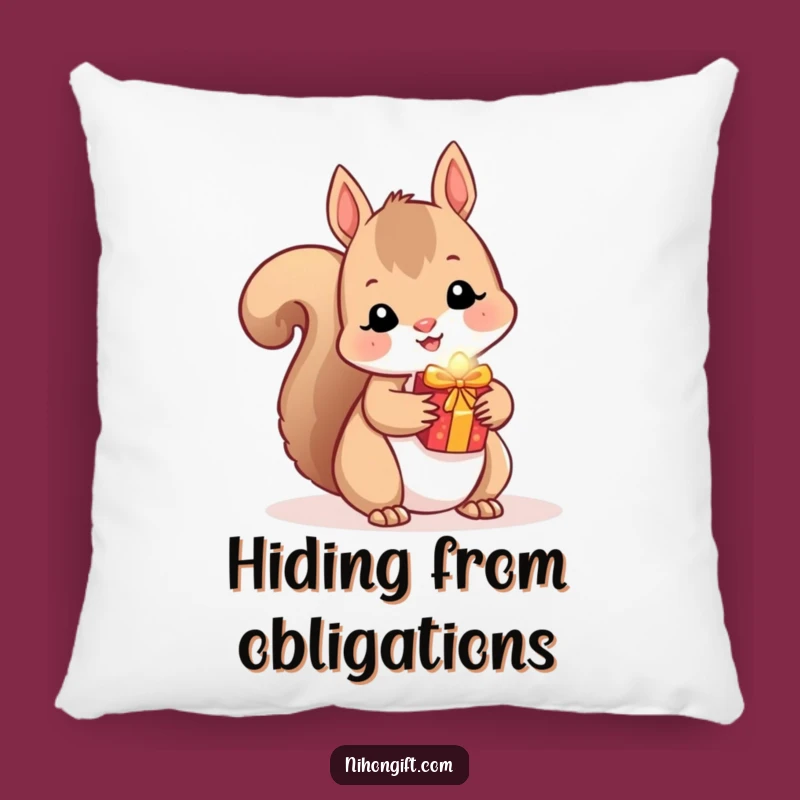 Funny Squirrel Pillow - Kawaii Critter Hides a Shiny Gift