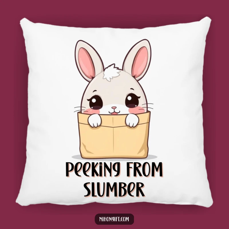 Funny Bunny Gift Pillow - Soft Cushion for Cozy Curiosity