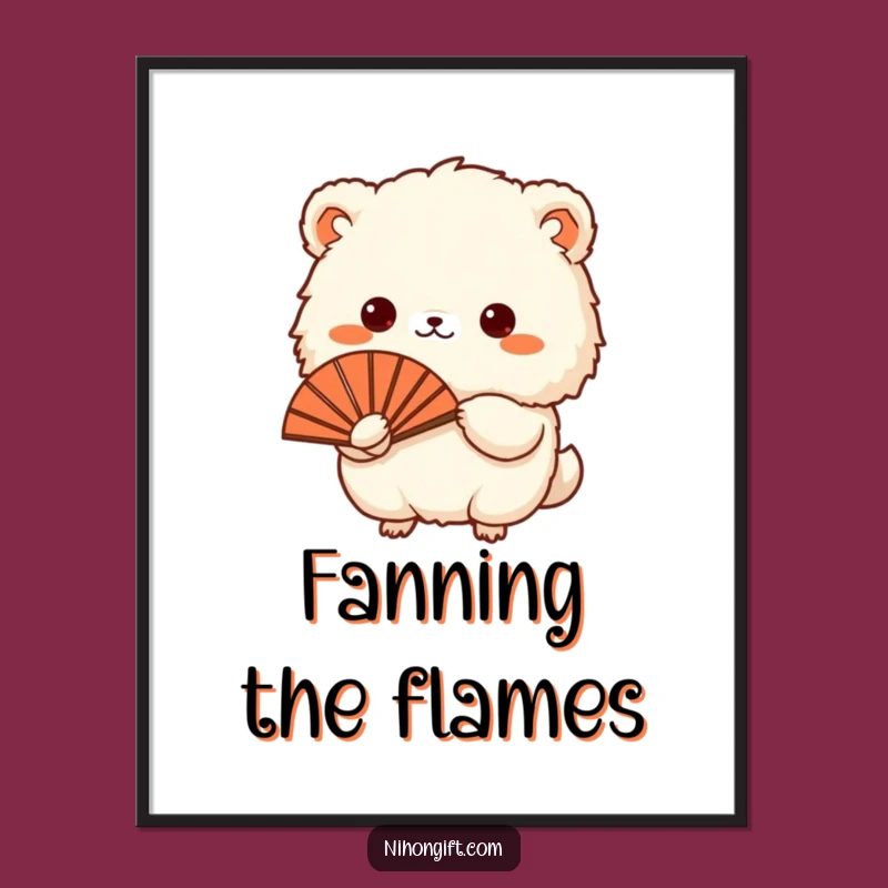 Funny Fluffy Animal Fan Digital Art: Instant Download of Whimsical Humor