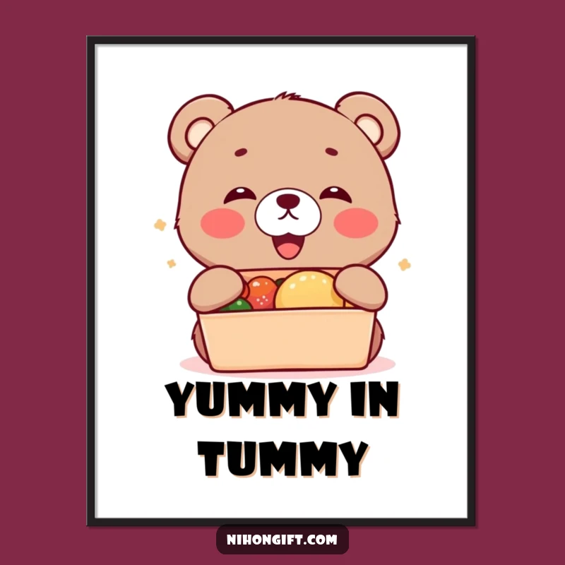 Funny Bear Cub Bento Digital Art: Instant Joyful Excitement Download