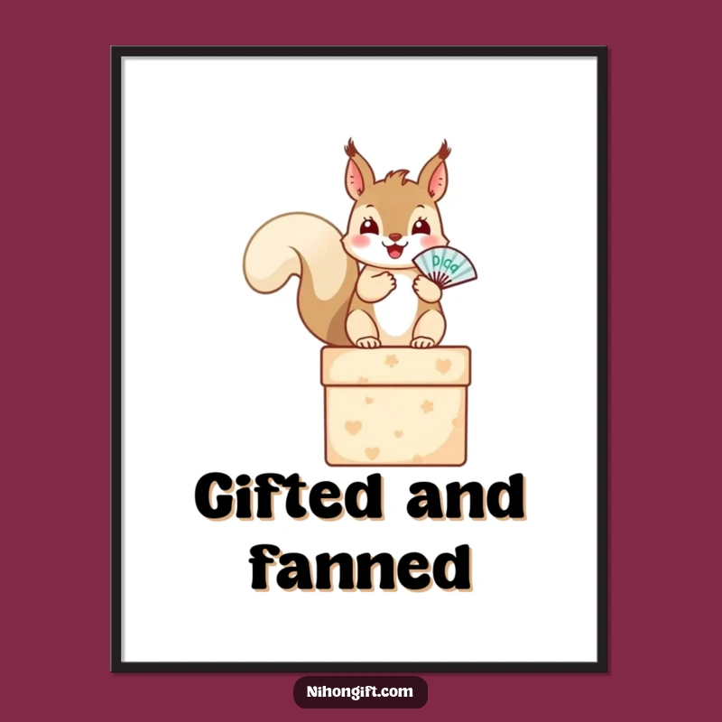 Funny Squirrel Digital Art: Instant Cheerful Gift Celebration Decor