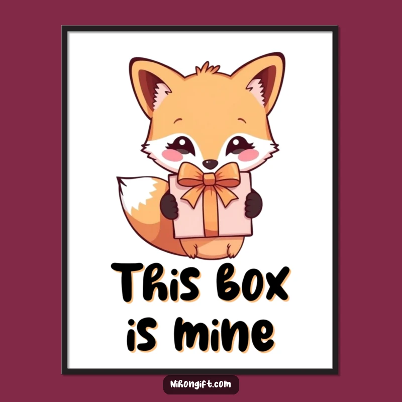 Whimsical Fox Gift Digital Art Print: Funny Wall Decor for Instant Joy