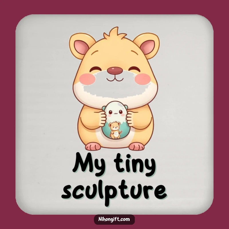 Funny Animal Ceramic Artist Coaster - Protect Surfaces with Humor!