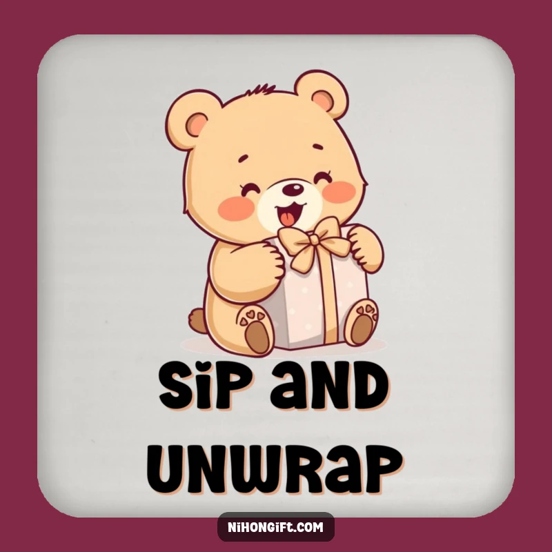 Funny Bear Coasters (Set of 4) - Cheerful Table Protection, Fun Gift