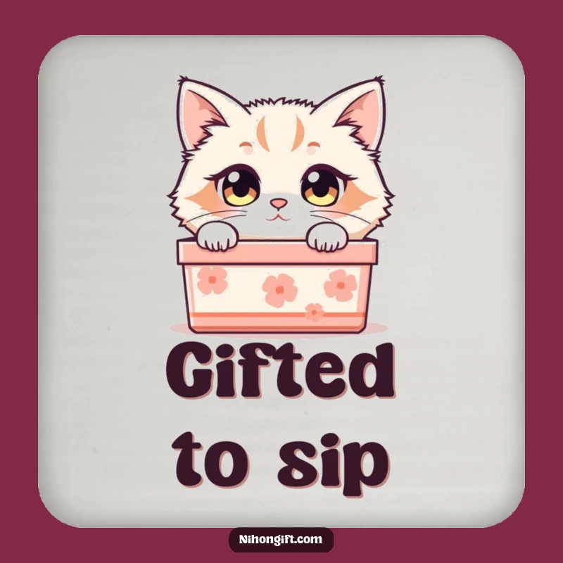 Funny Cat Gift Box Coasters: Protect Surfaces with Curiosity