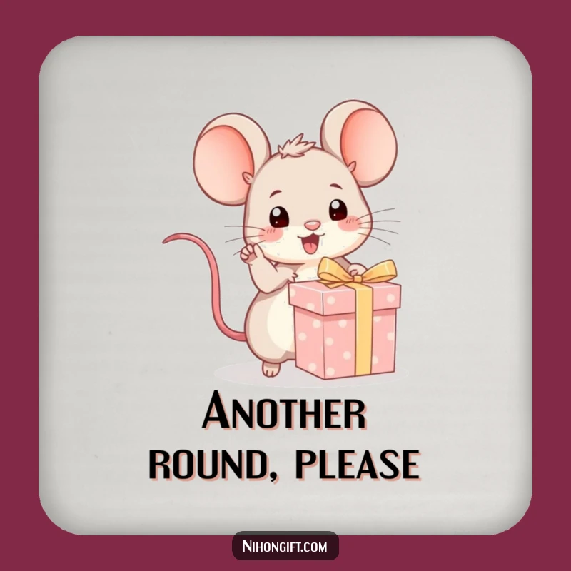 Funny Kawaii Mouse Gift Pointer Coaster - Protect Surfaces With Fun