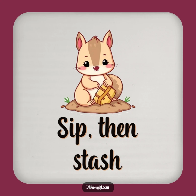 Funny Kawaii Squirrel Coasters: Protect Surfaces with Adorable Humor