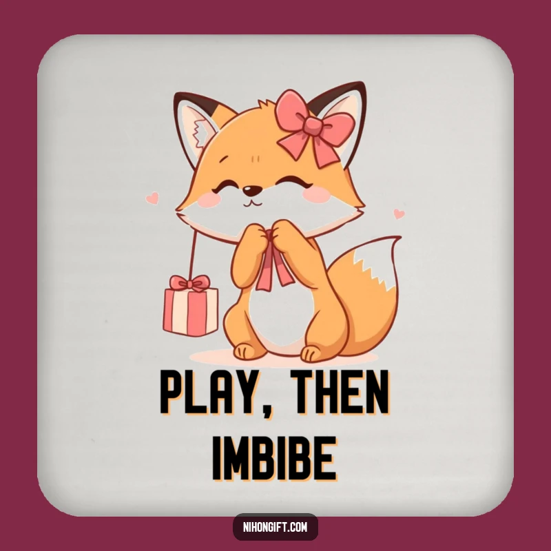 Funny Kawaii Fox Coasters: Protect Surfaces with Cute Fox Art, Gift Set