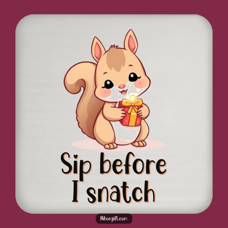 Funny Squirrel Coaster - Kawaii Critter Hides a Shiny Gift