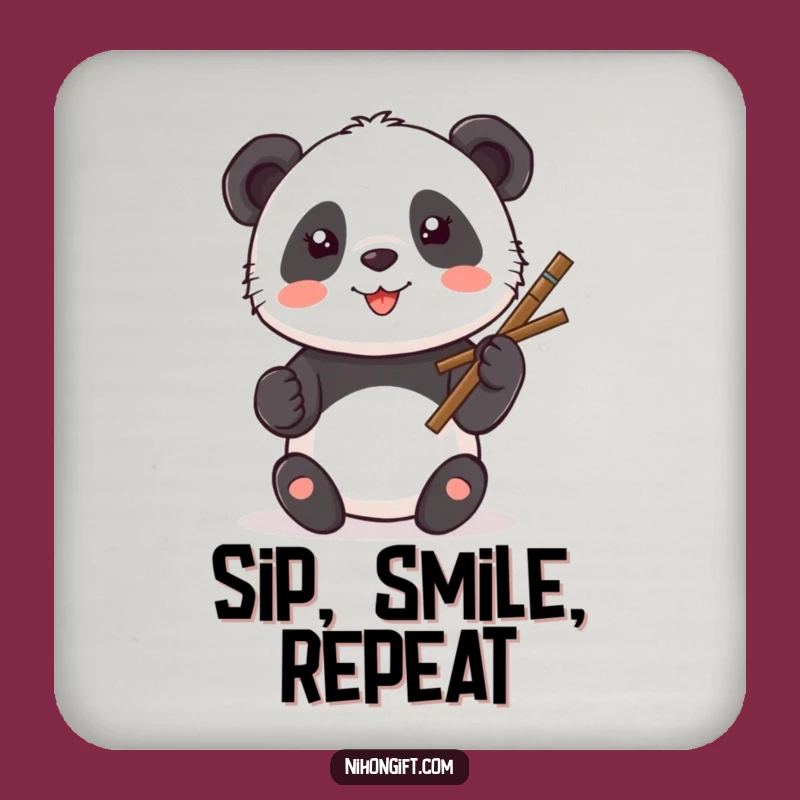 Funny Kawaii Panda Art Coaster Set: Protect Surfaces with Artistic Smiles!