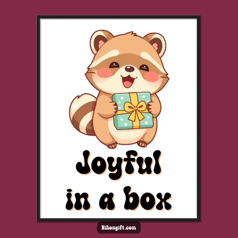 Funny Tanuki Gift Poster - Whimsical Wall Art for Cheerful Decor