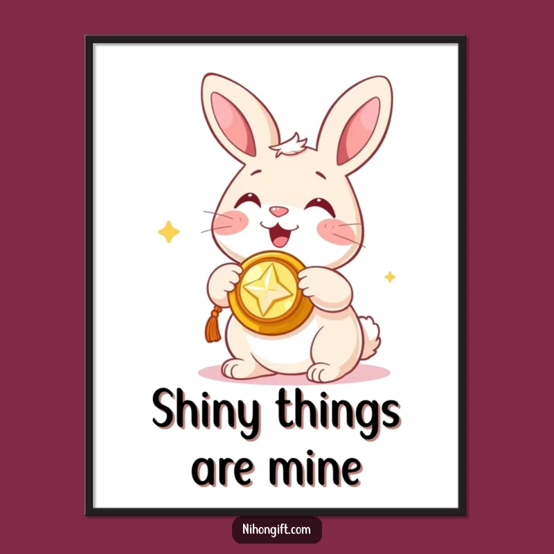 Lucky Bunny Trinket Funny Poster: Decorate with Auspicious Cheer