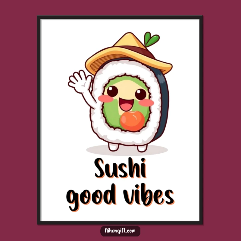 Funny Sushi Roll Poster, Add a Taste of Fun to Your Walls