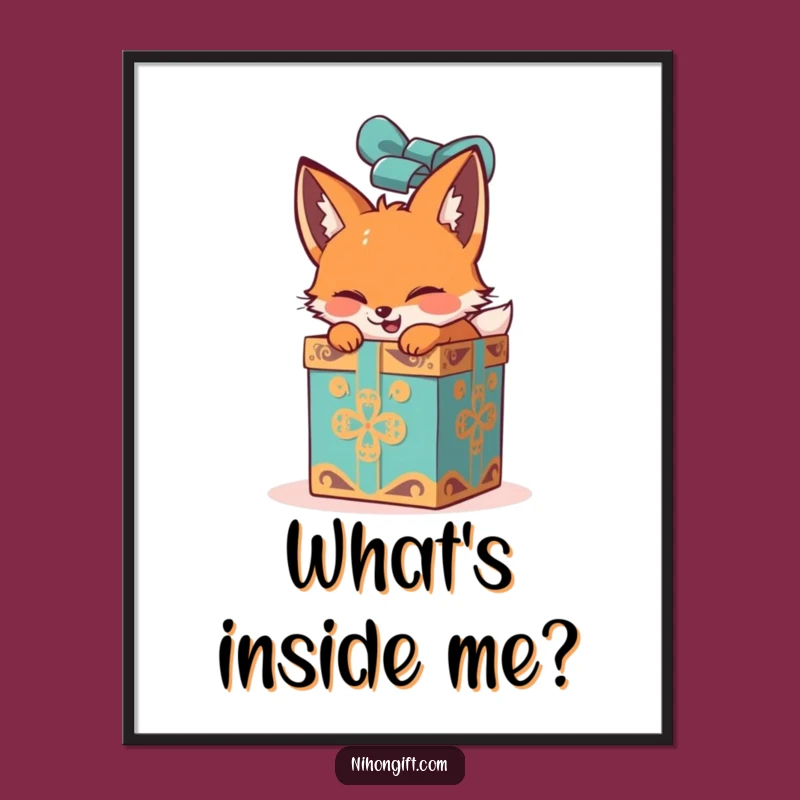Funny Fox Gift Poster - Vibrant Wall Art for Humorous Decor