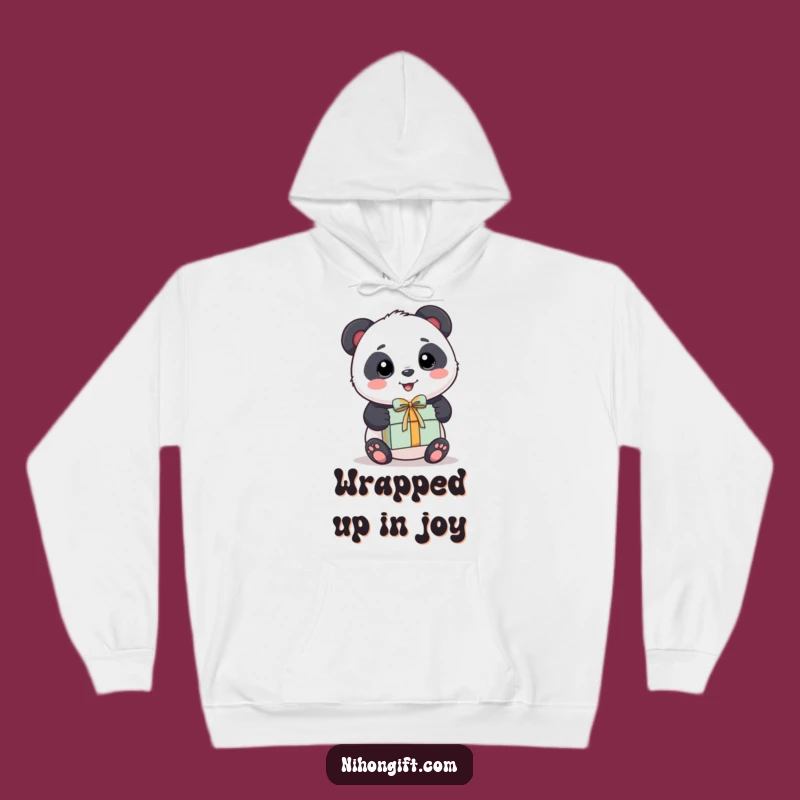 Cozy Funny Panda Hoodie - Kawaii Bear Happily Presents a Gift