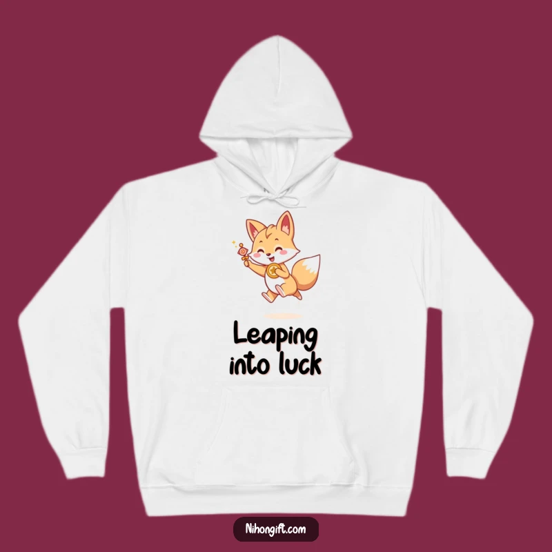 Cozy Funny Kawaii Fox Hoodie - Lucky Leap Design, Warm & Motivating Funny Gift
