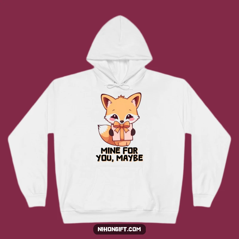 Cozy Fox With Gift Funny Hoodie: Snuggle Up with a Funny Present Vibe