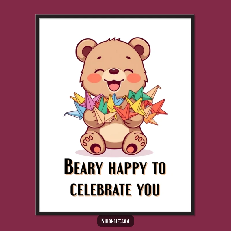 Free Printable Bear Origami Art: Joyful Decor, Downloadable Wall Art