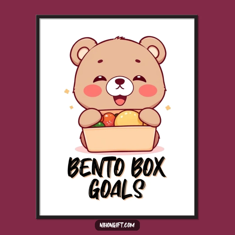 Bear Cub Bento Art: Funny Free Printable Wall Art, Downloadable Foodie Decor