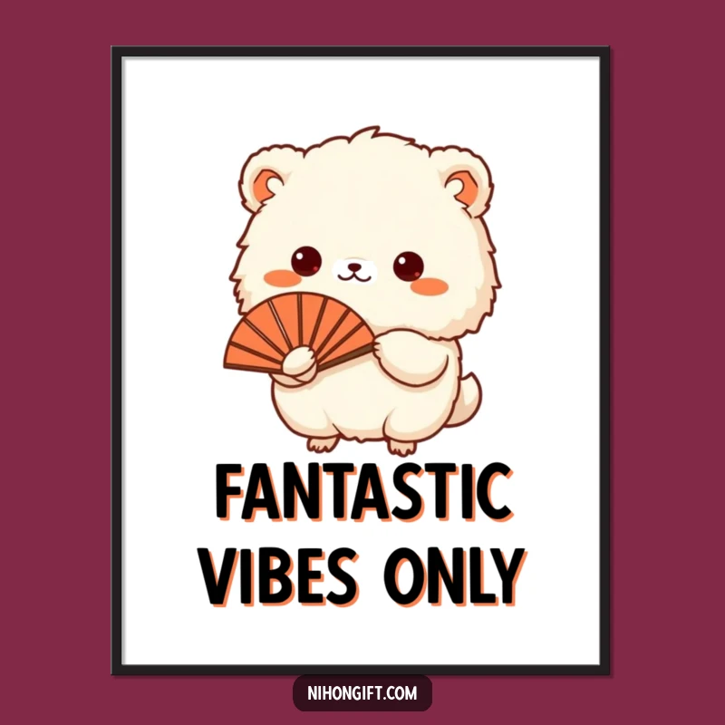 Free Printable Fluffy Animal Japanese Fan Wall Art - Funny Downloadable Decor