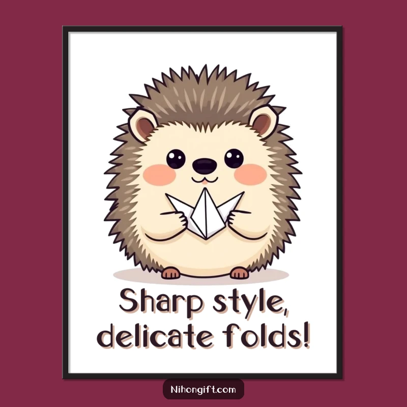Unique Free Printable Wall Art: Hedgehog with Origami, Artistic DIY Decor
